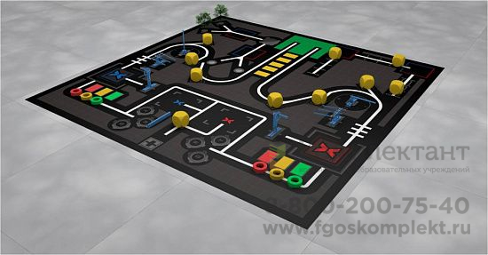 Соревновательное поле с элементами MakeX Starter (МейкИкс Начинающий)  Arena (Арена) s Kit (Набор) . Для подготовки и участия в робототехнических соревнования